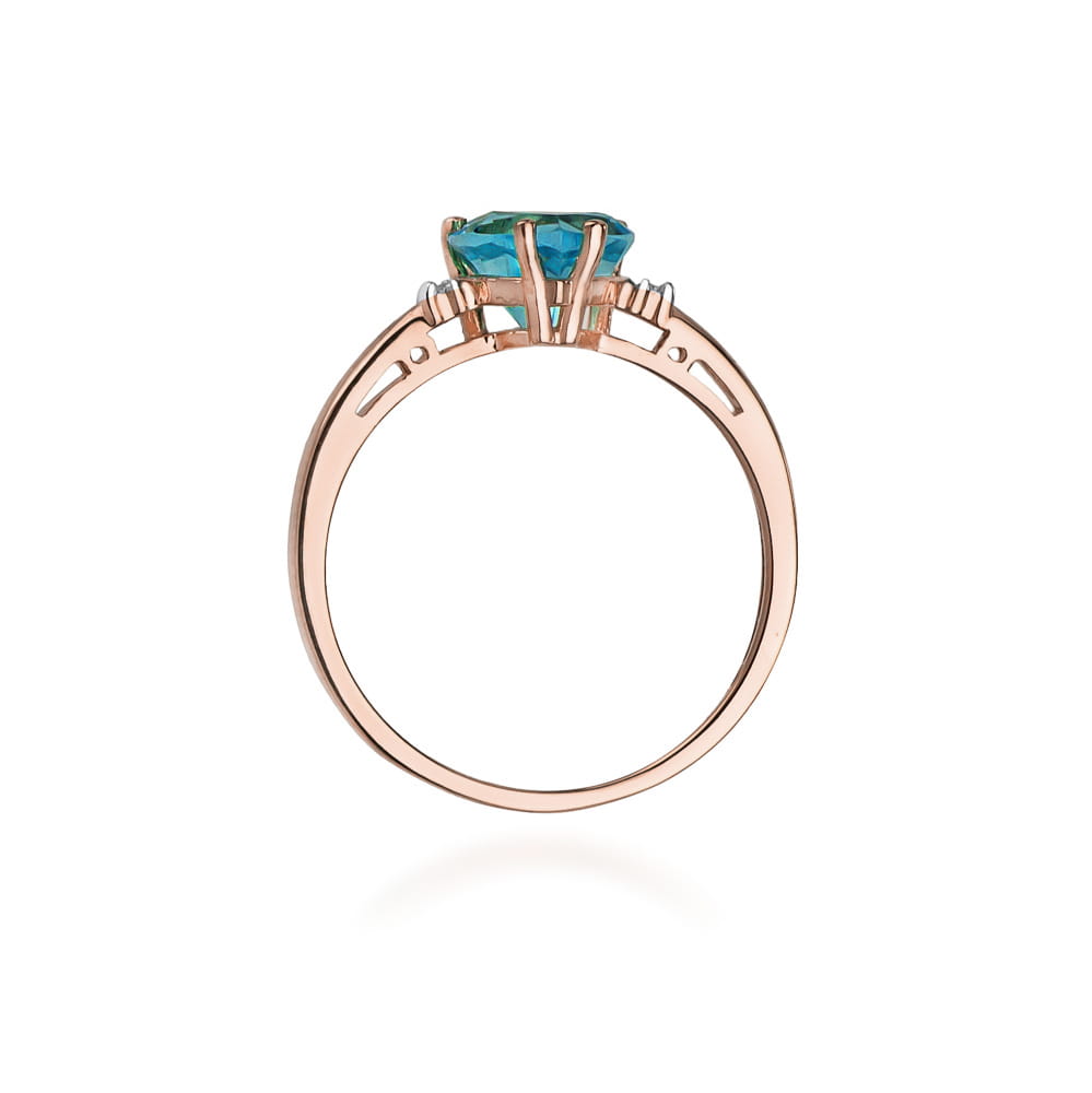 Gold Ring With Topaz And Diamonds
