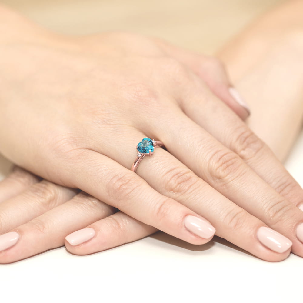 Gold Ring With Topaz And Diamonds
