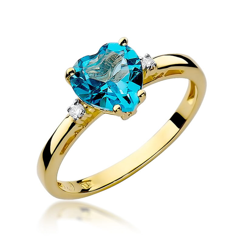 Gold Ring With Topaz And Diamonds