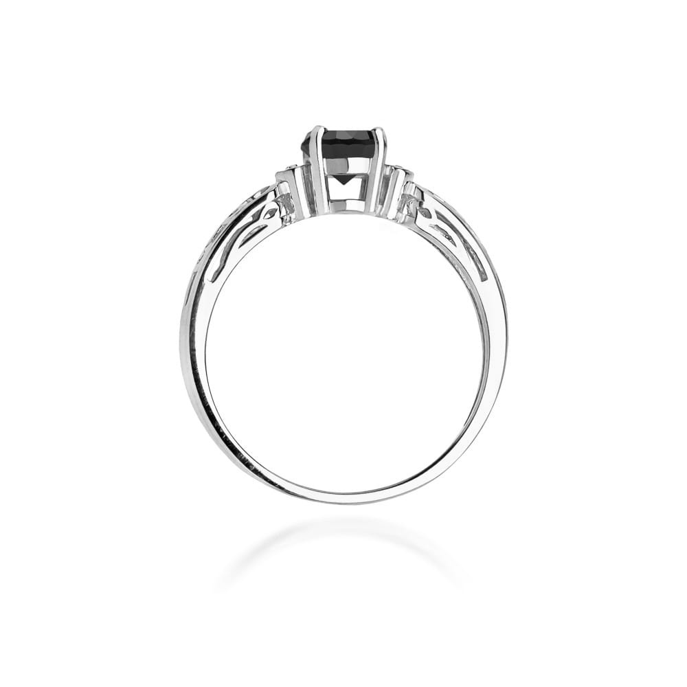 Gold Ring With Black And White Diamonds