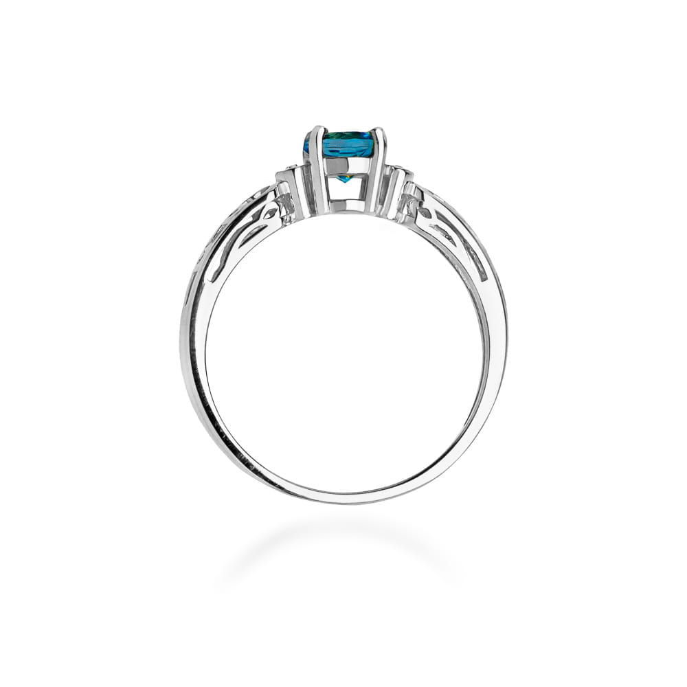 Gold Ring With London Topaz And Diamonds