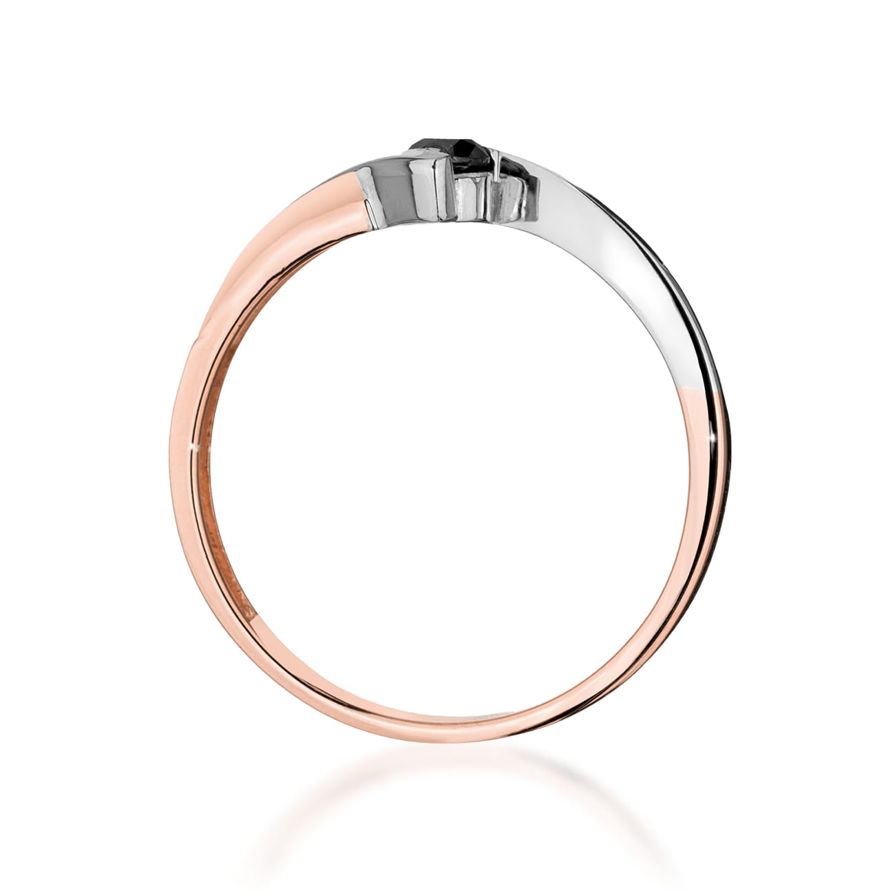 Gold Ring With Black and White Diamonds