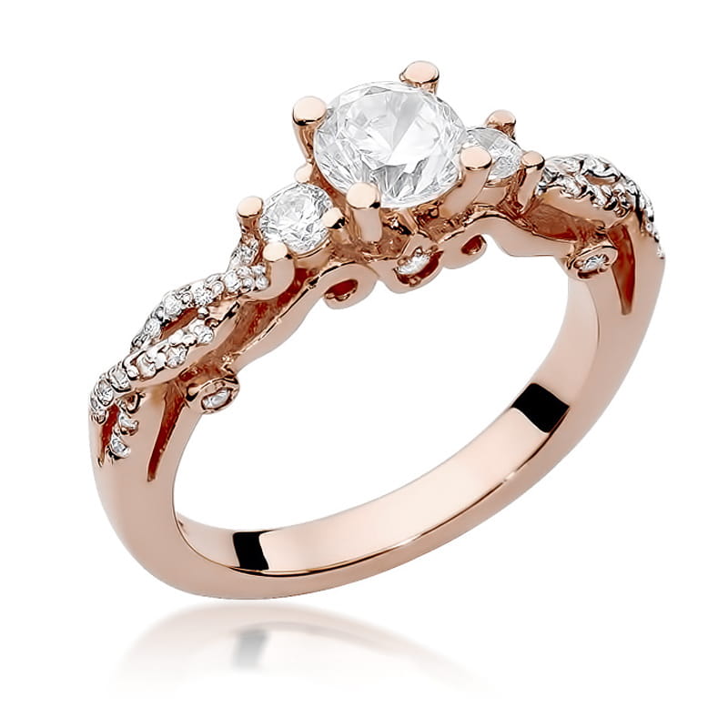 Auksinis Žiedas Su Deimantais 1.04ct