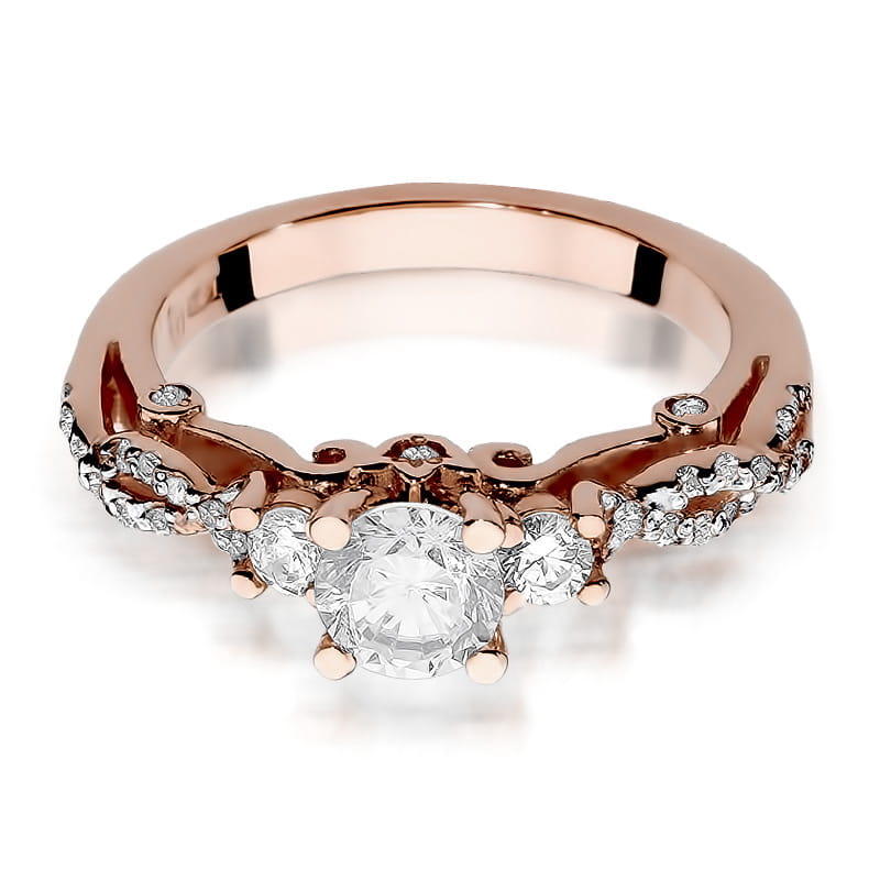 Auksinis Žiedas Su Deimantais 1.04ct