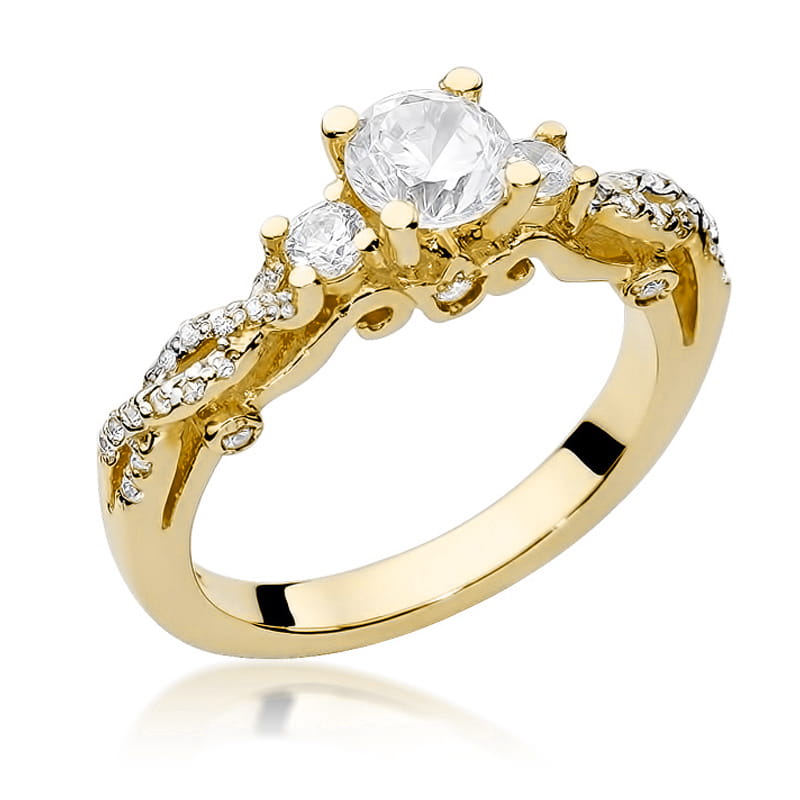 Gold Ring With Diamonds 0.84ct