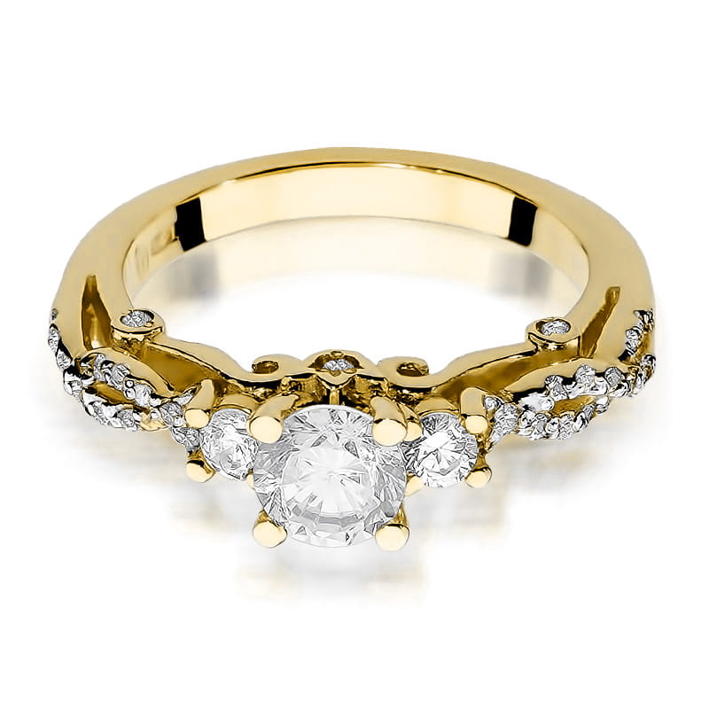 Gold Ring With Diamonds 0.84ct