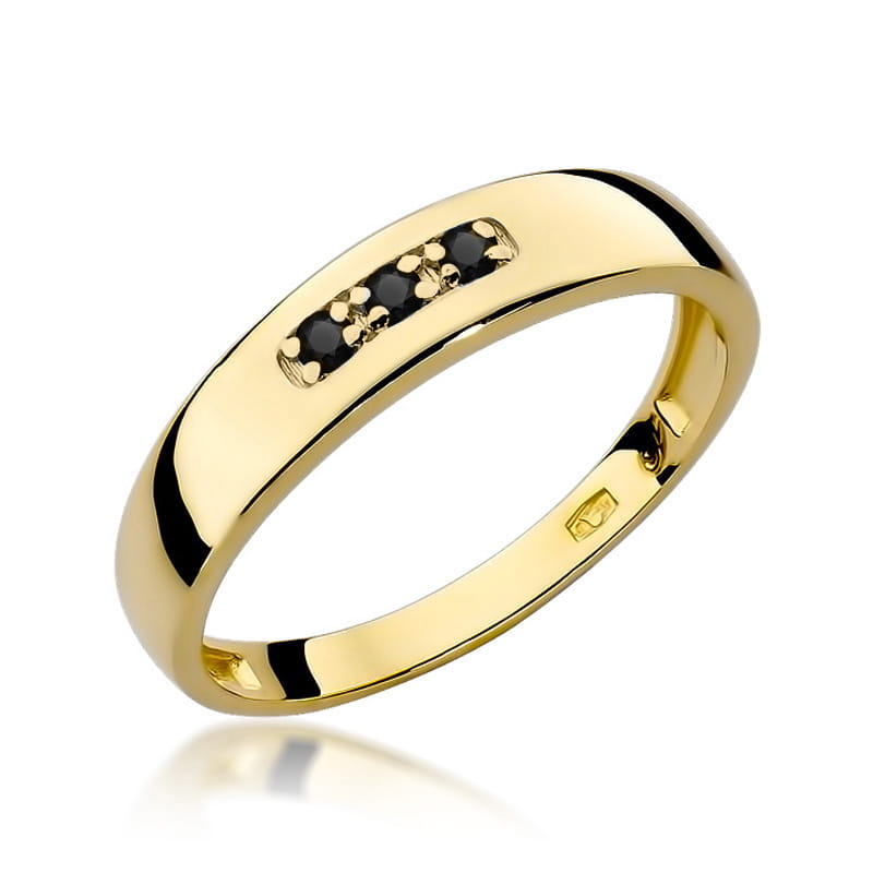 Gold Ring With Black Diamonds