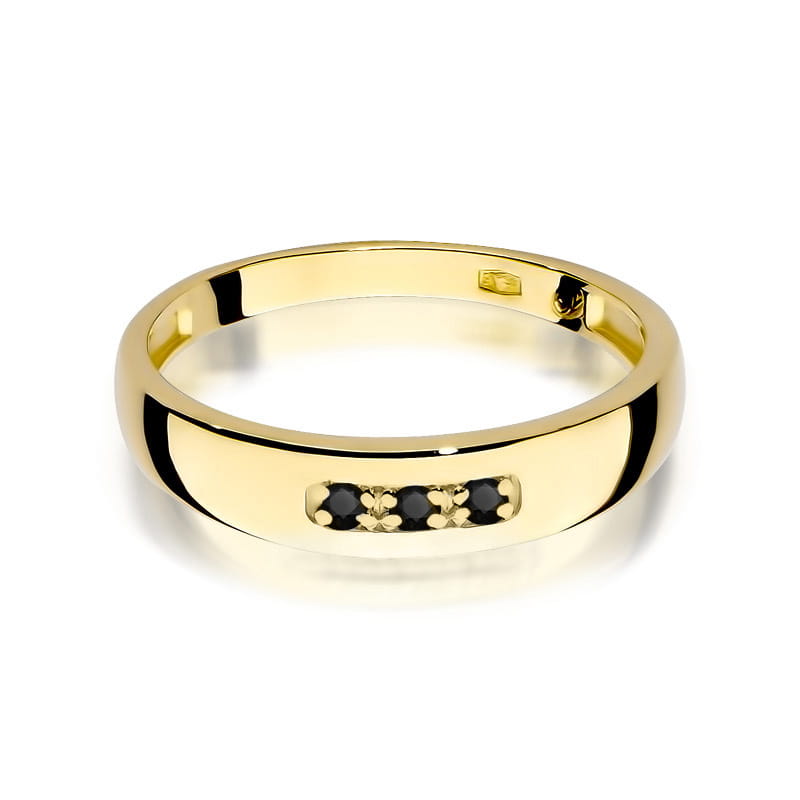 Gold Ring With Black Diamonds