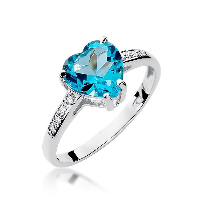 Gold Ring With Topaz And Diamonds