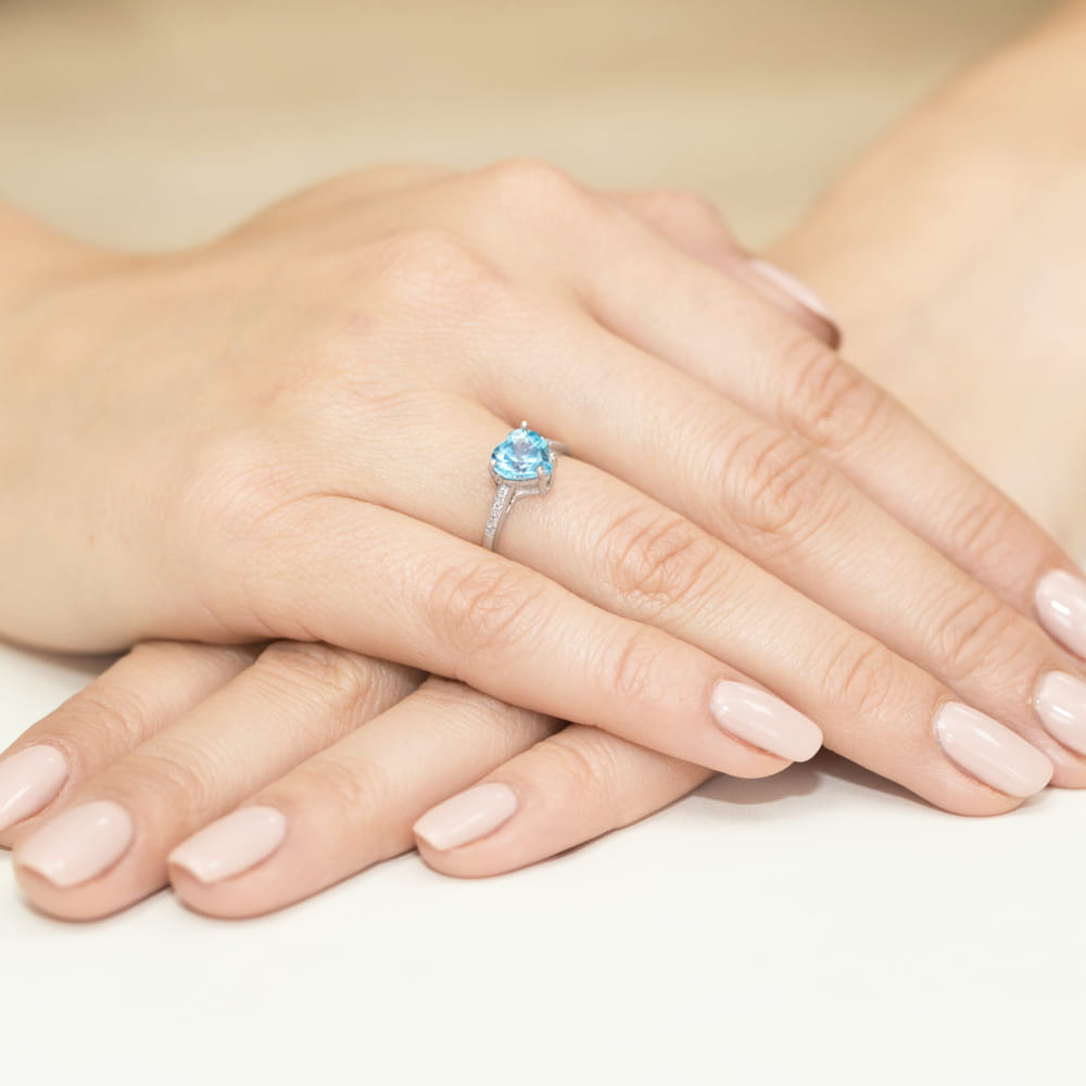 Gold Ring With Topaz And Diamonds