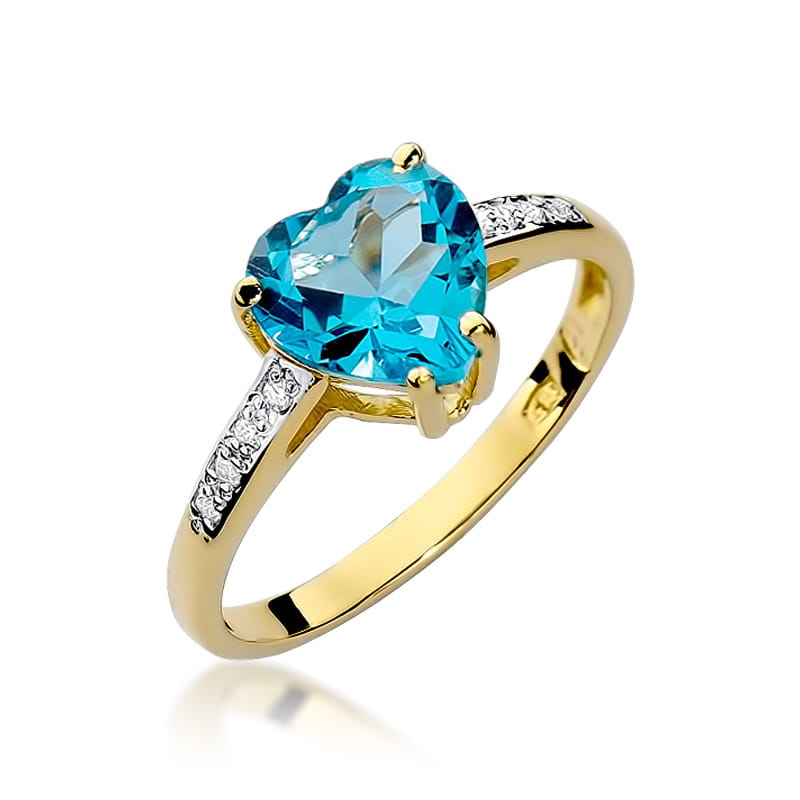 Gold Ring With Topaz And Diamonds