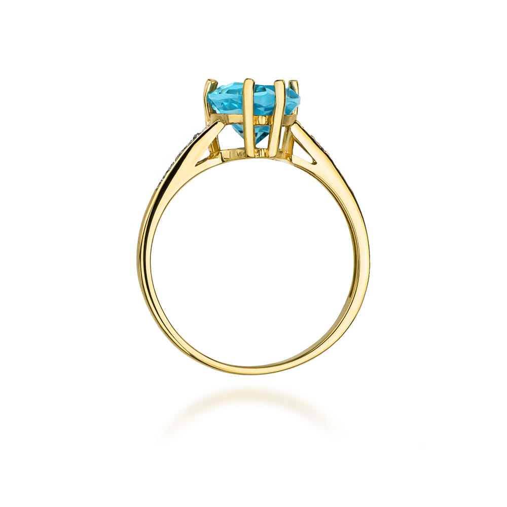 Gold Ring With Topaz And Diamonds