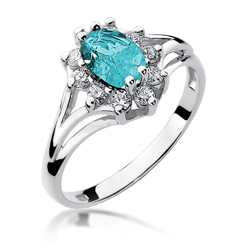 Gold Ring With Topaz And Diamonds