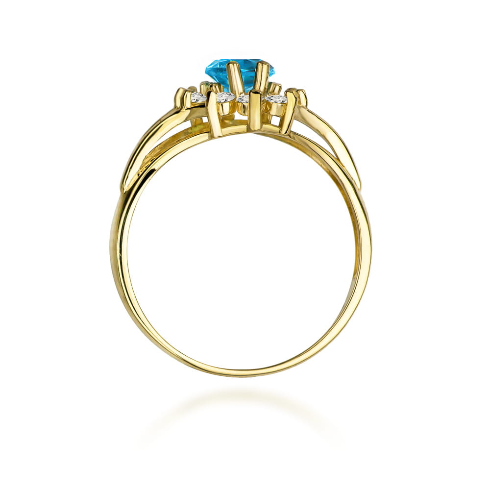 Gold Ring With Topaz And Diamonds