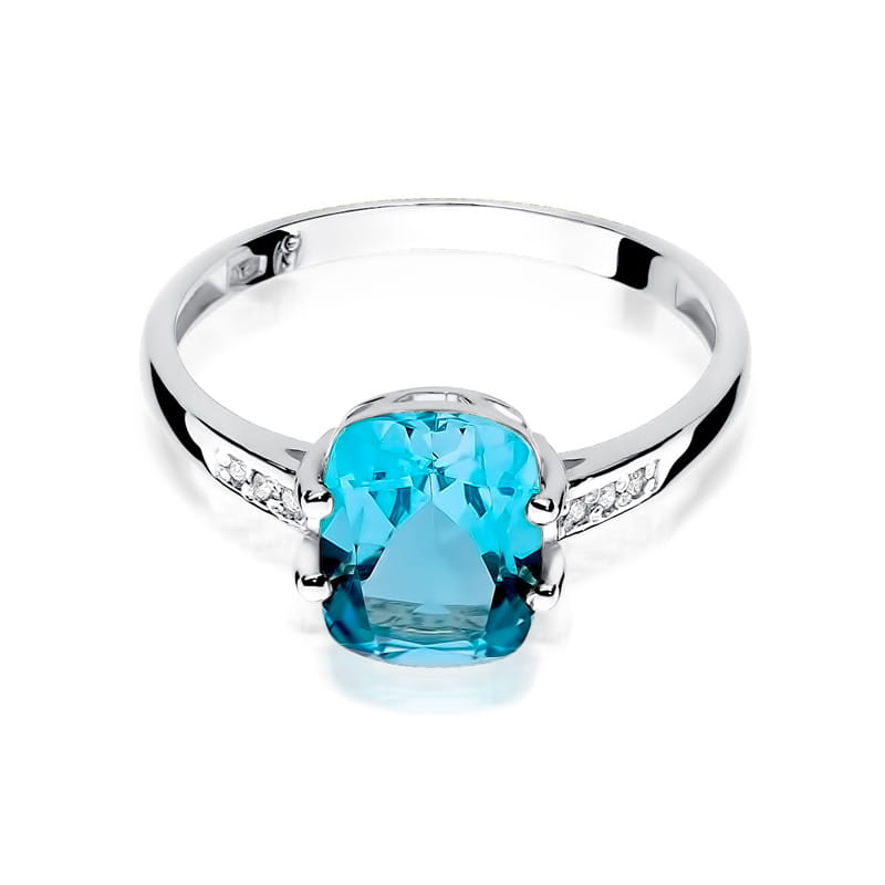 Gold Ring With Topaz And Diamonds