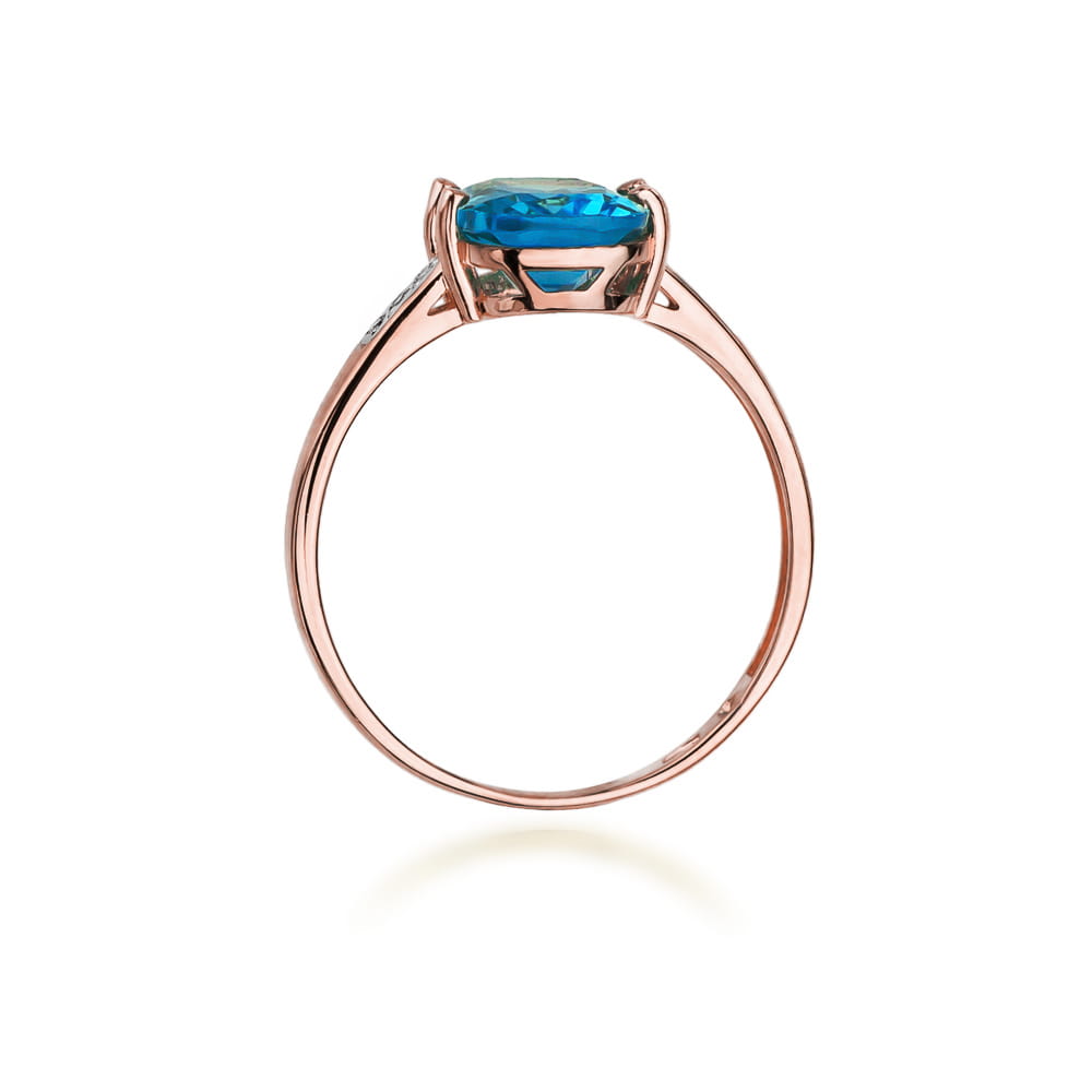 Gold Ring With Topaz And Diamonds