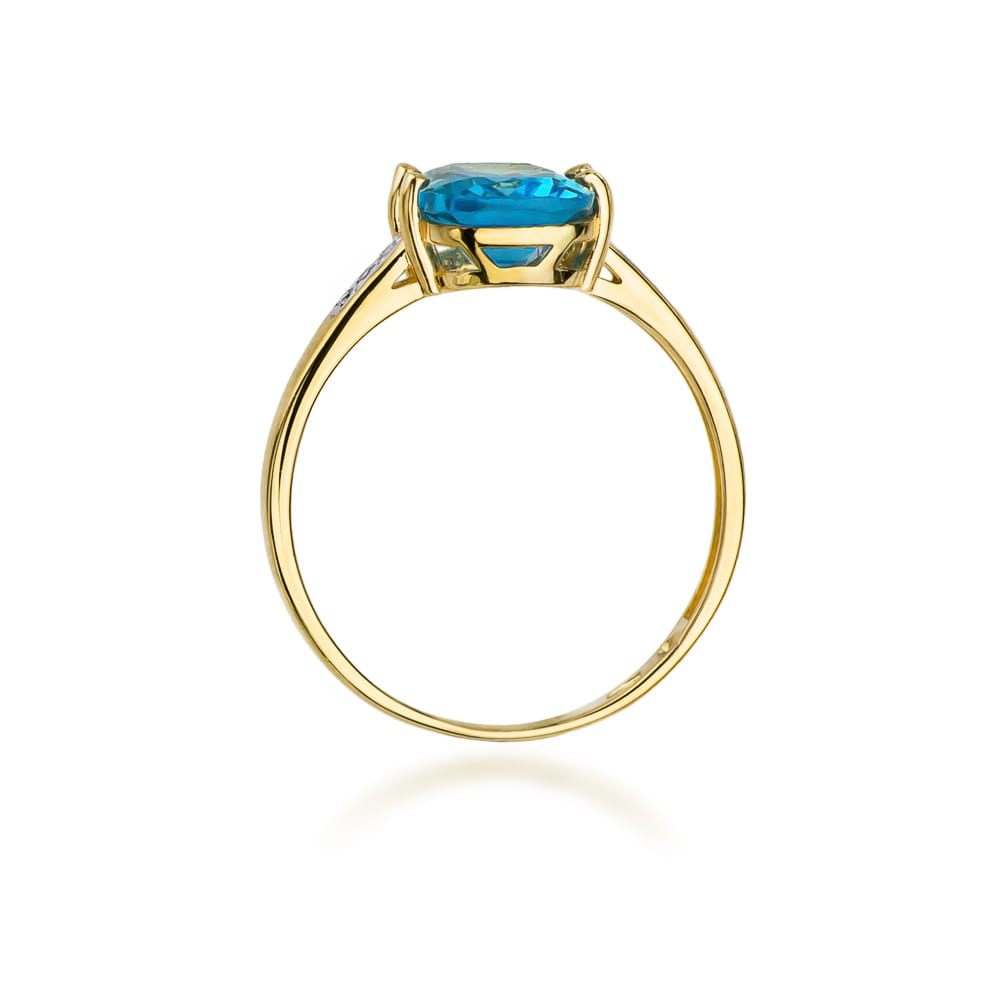 Gold Ring With Topaz And Diamonds