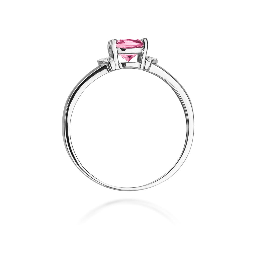 Gold Ring With Pink Topaz And Diamonds