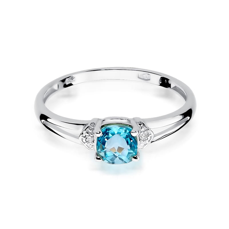 Gold Ring With Topaz And Diamonds