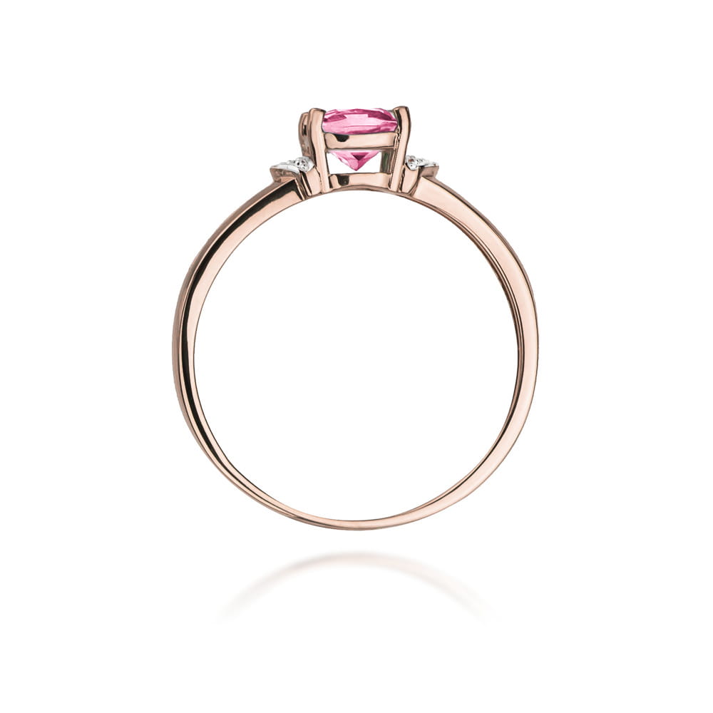 Gold Ring With Pink Topaz And Diamonds