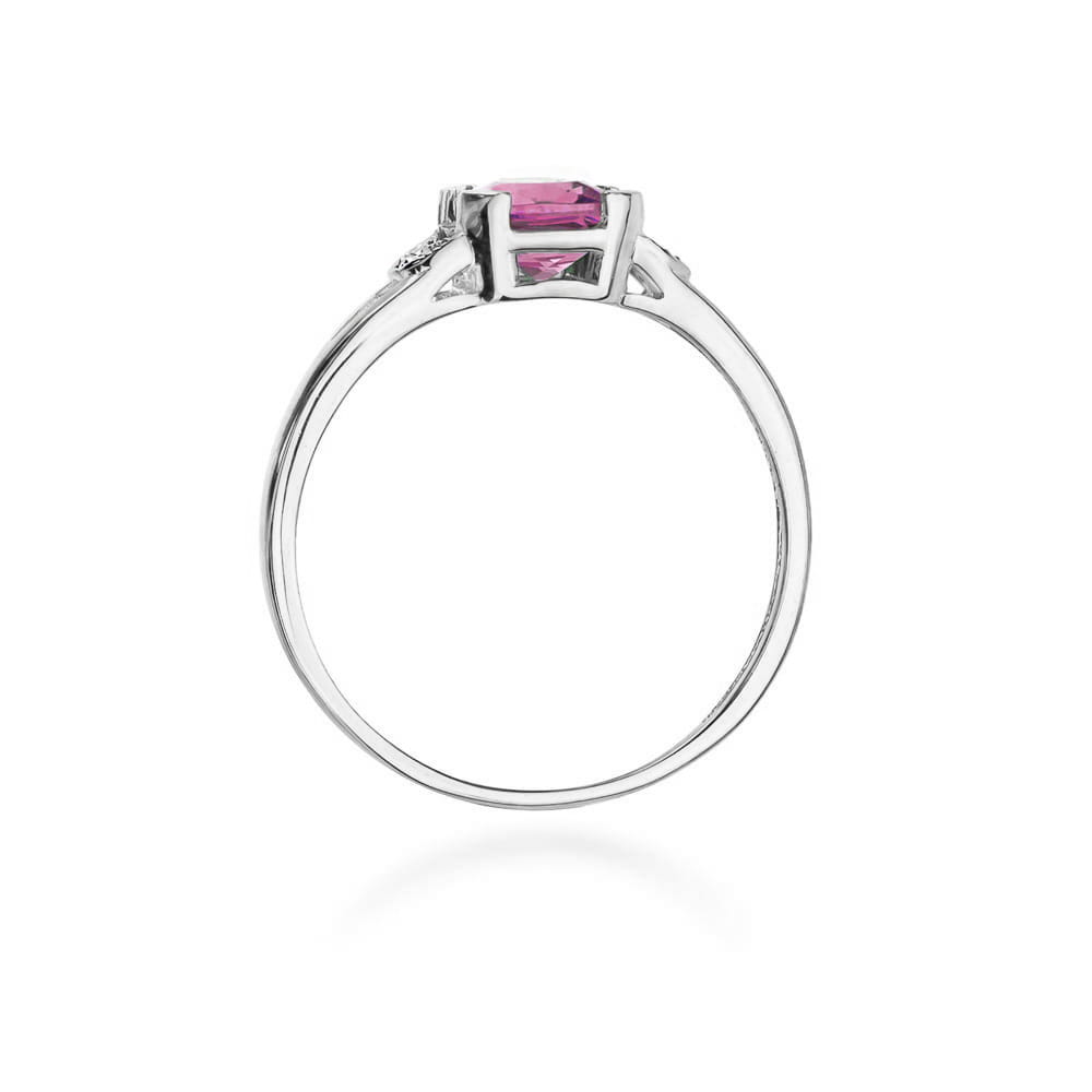 Gold Ring With Pink Topaz And Diamonds