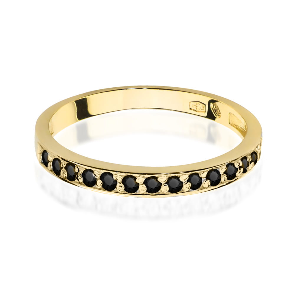 Gold Ring With Black Diamonds