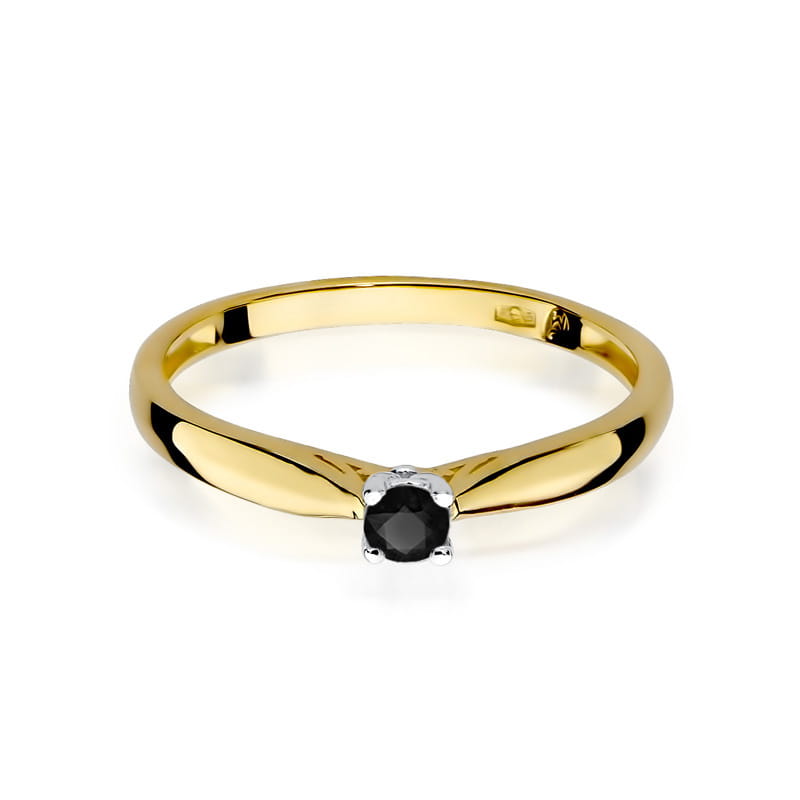 Gold Ring With Black Diamond