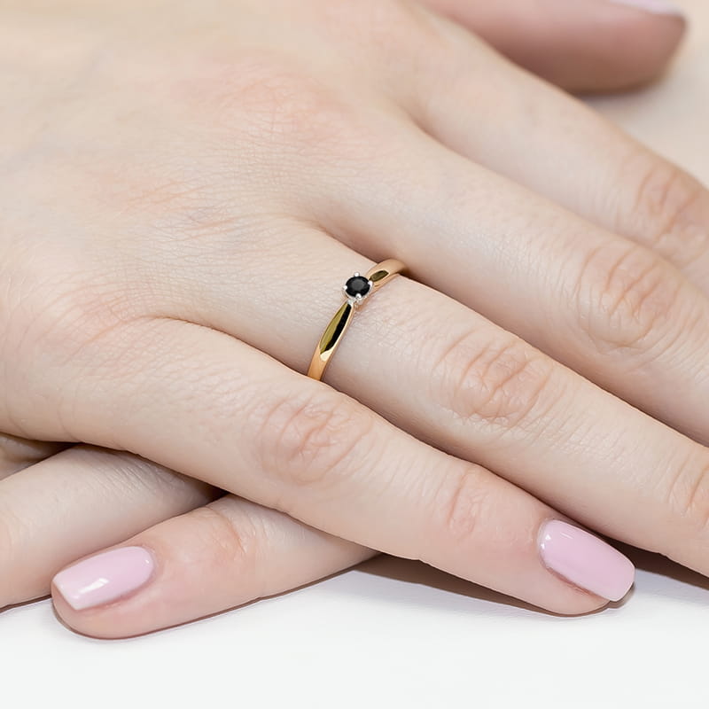 Gold Ring With Black Diamond