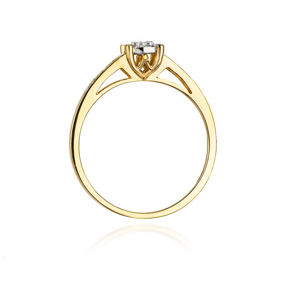 Gold Ring With White And Black Diamonds