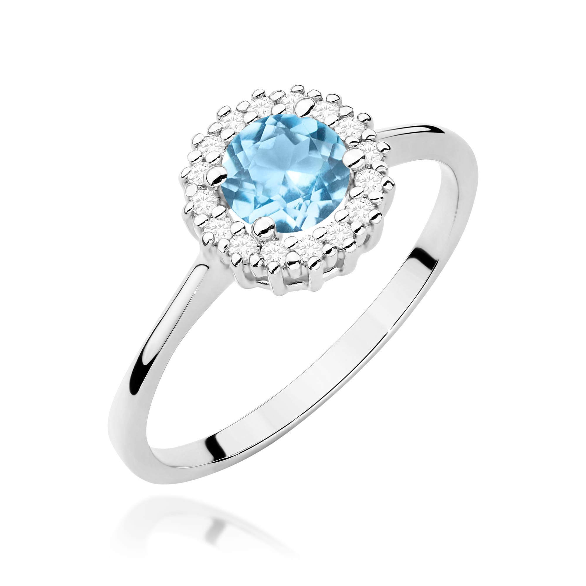 Gold Ring With Topaz And Diamonds