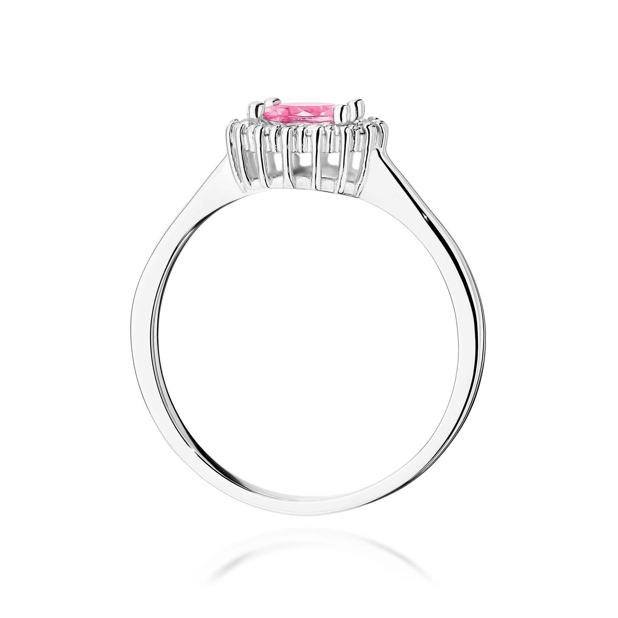 Gold Ring With Pink Topaz And Diamonds
