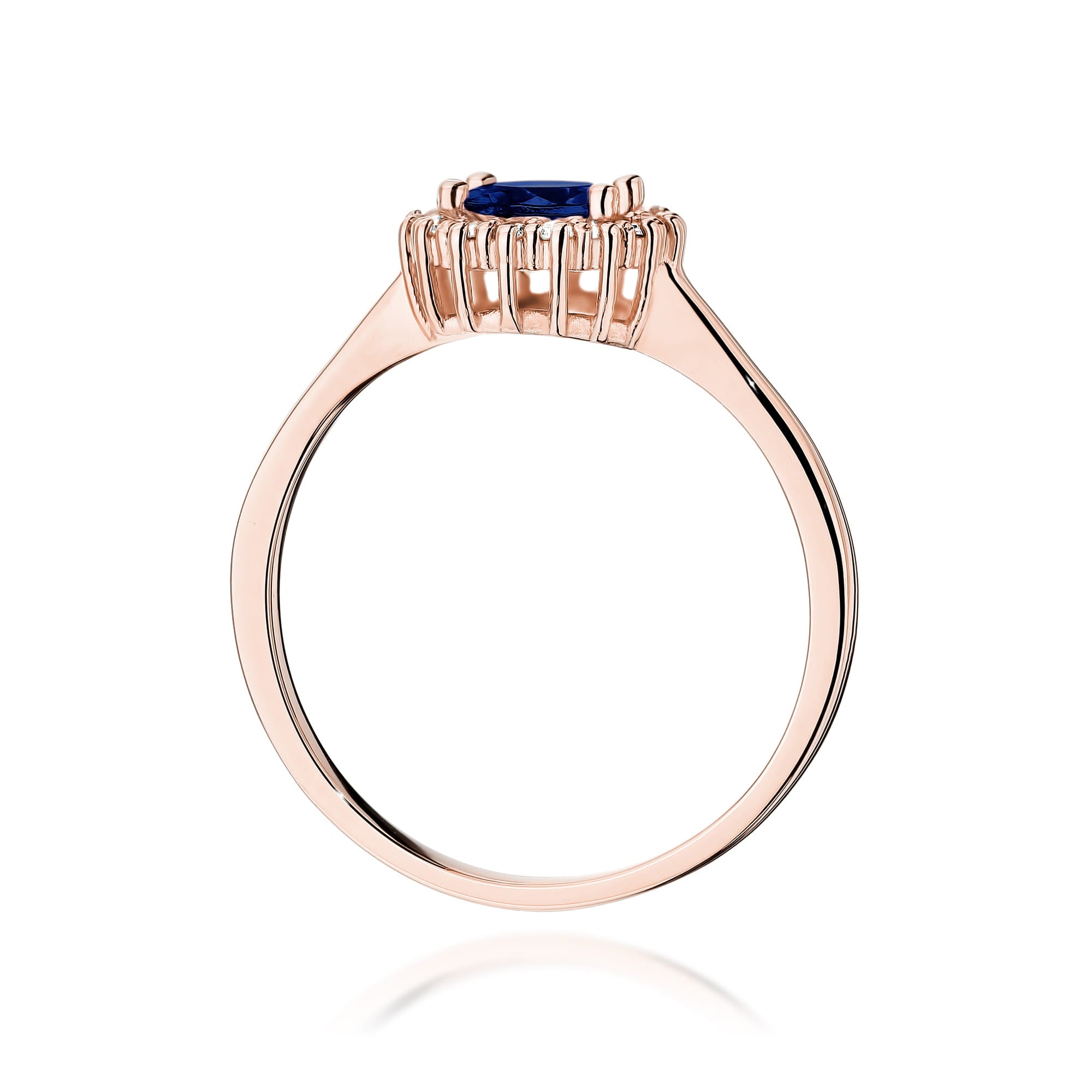Gold Ring With Sapphire And Diamonds