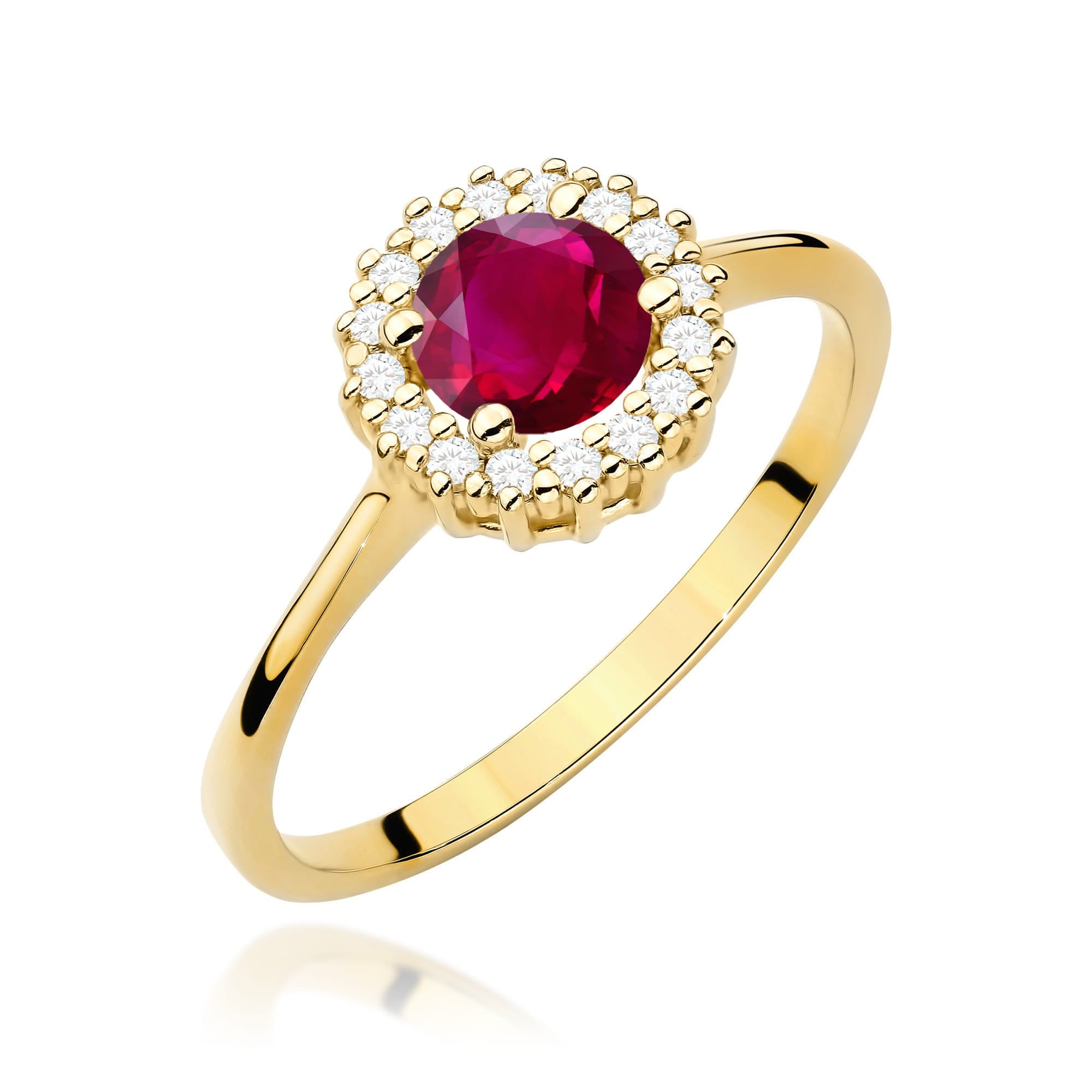 Gold Ring With Ruby And Diamonds