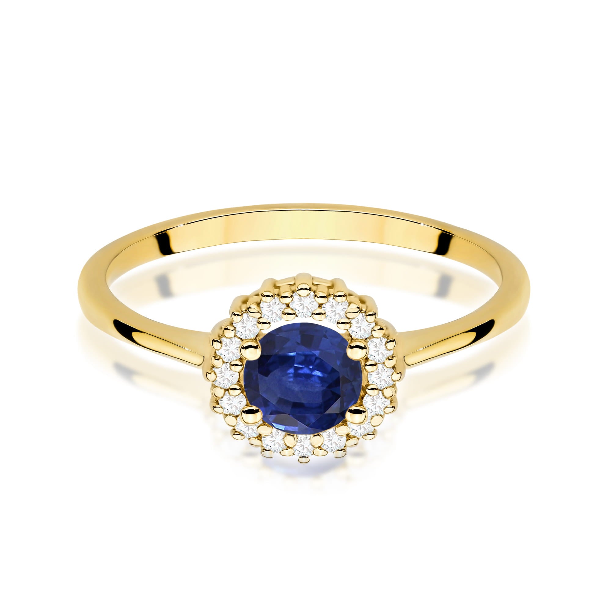 Gold Ring With Sapphire And Diamonds