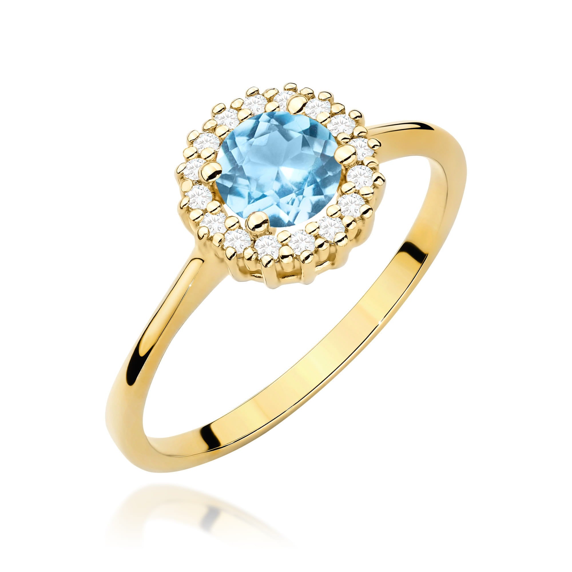 Gold Ring With Topaz And Diamonds