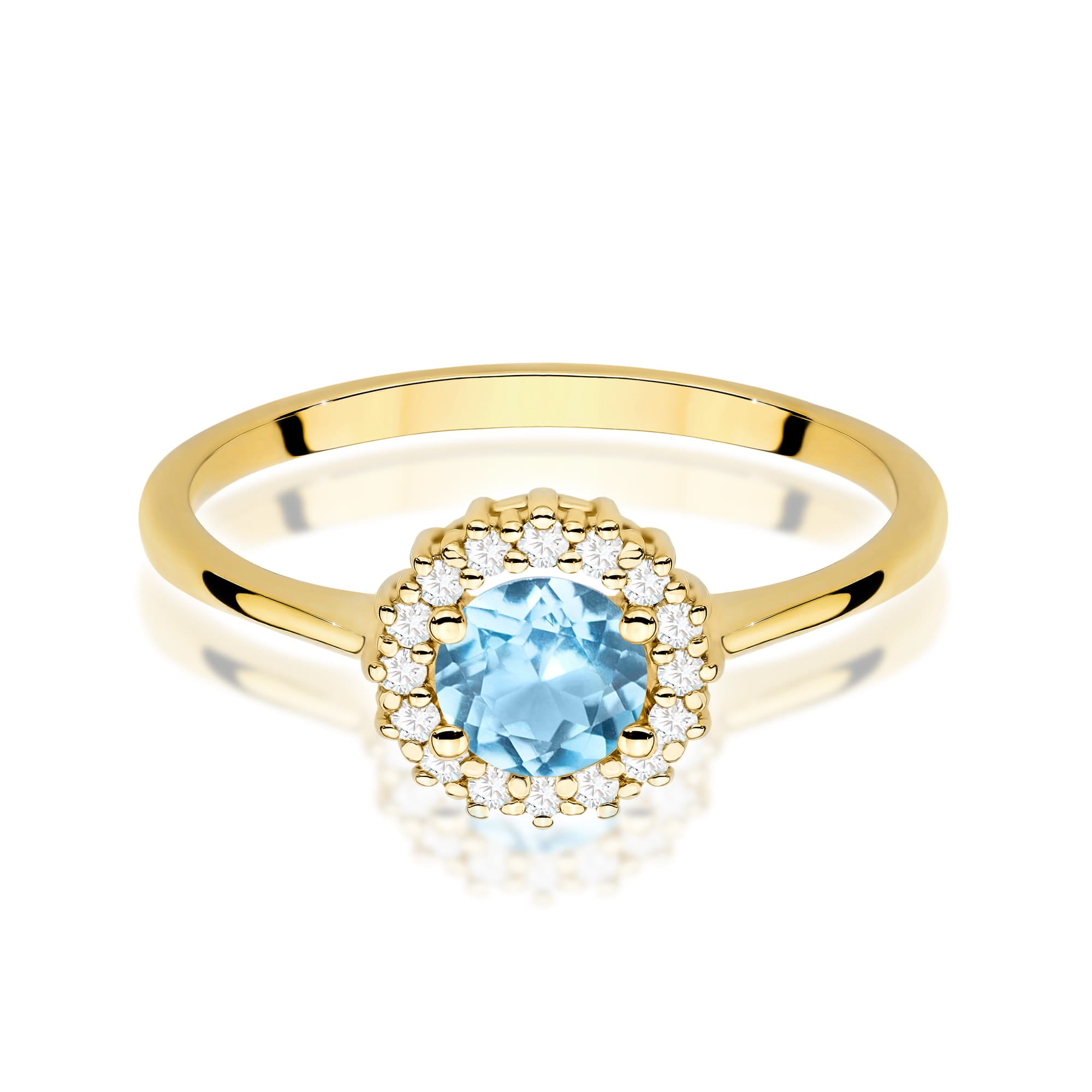 Gold Ring With Topaz And Diamonds