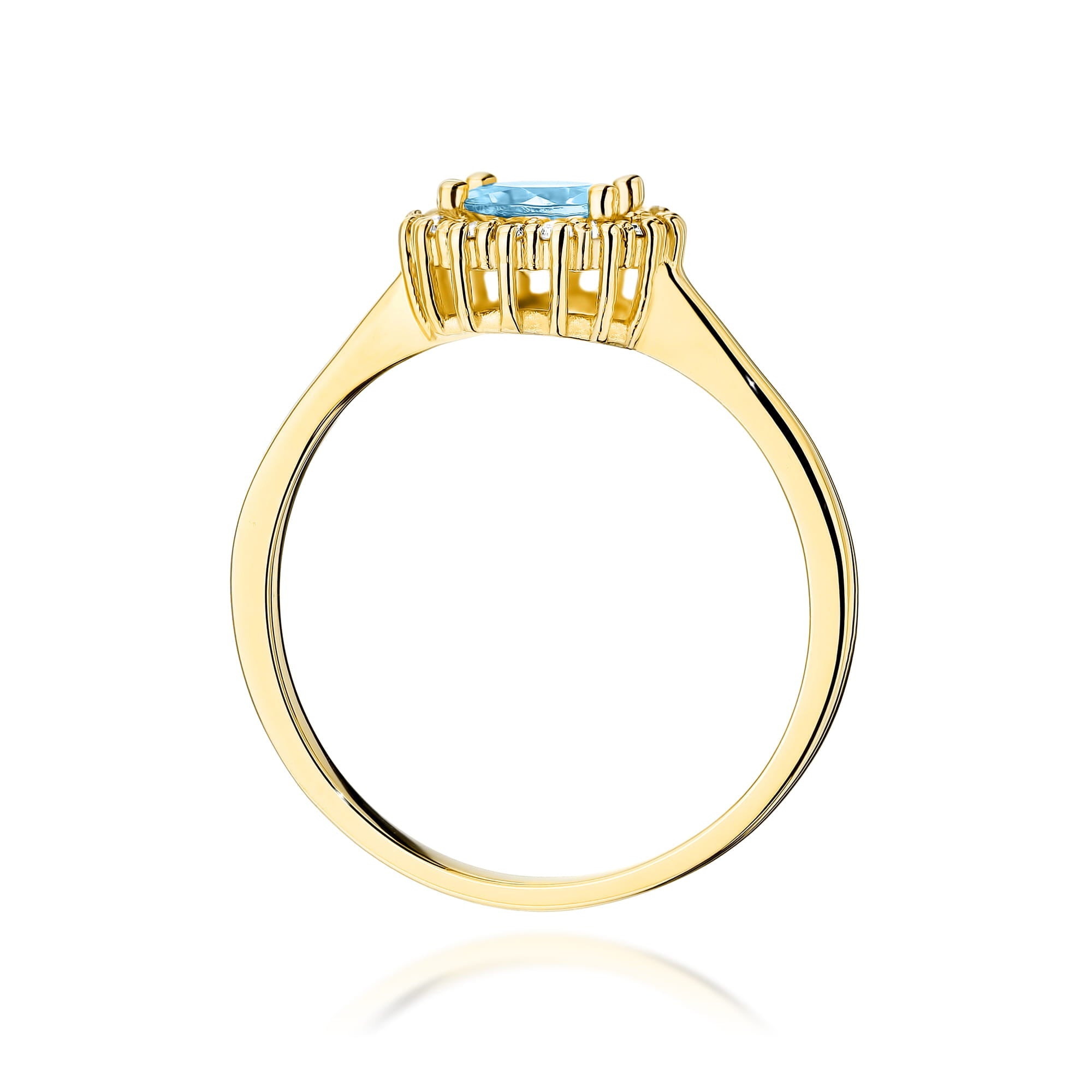 Gold Ring With Topaz And Diamonds