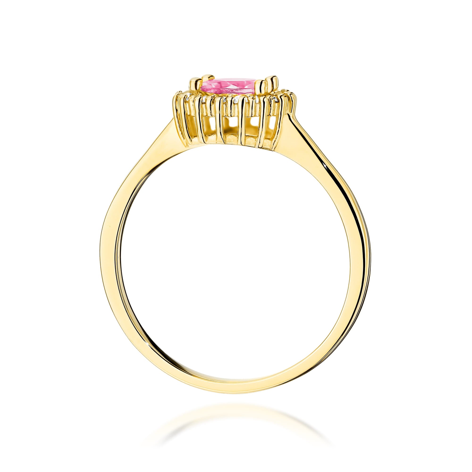 Gold Ring With Pink Topaz And Diamonds