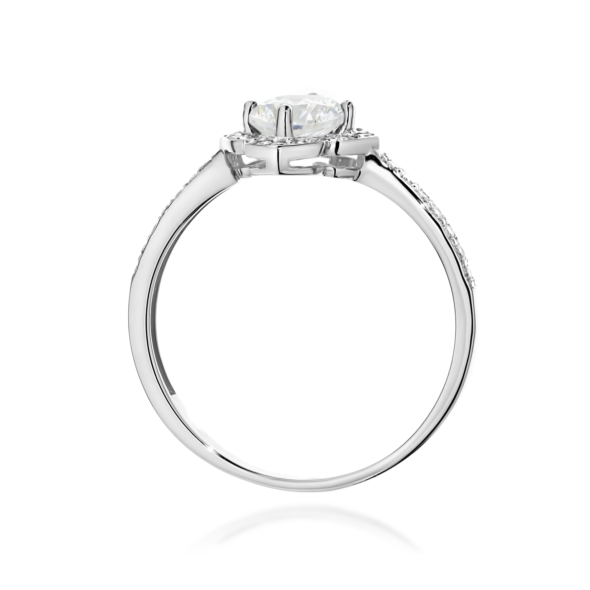 Gold Ring With White Sapphire And Diamonds