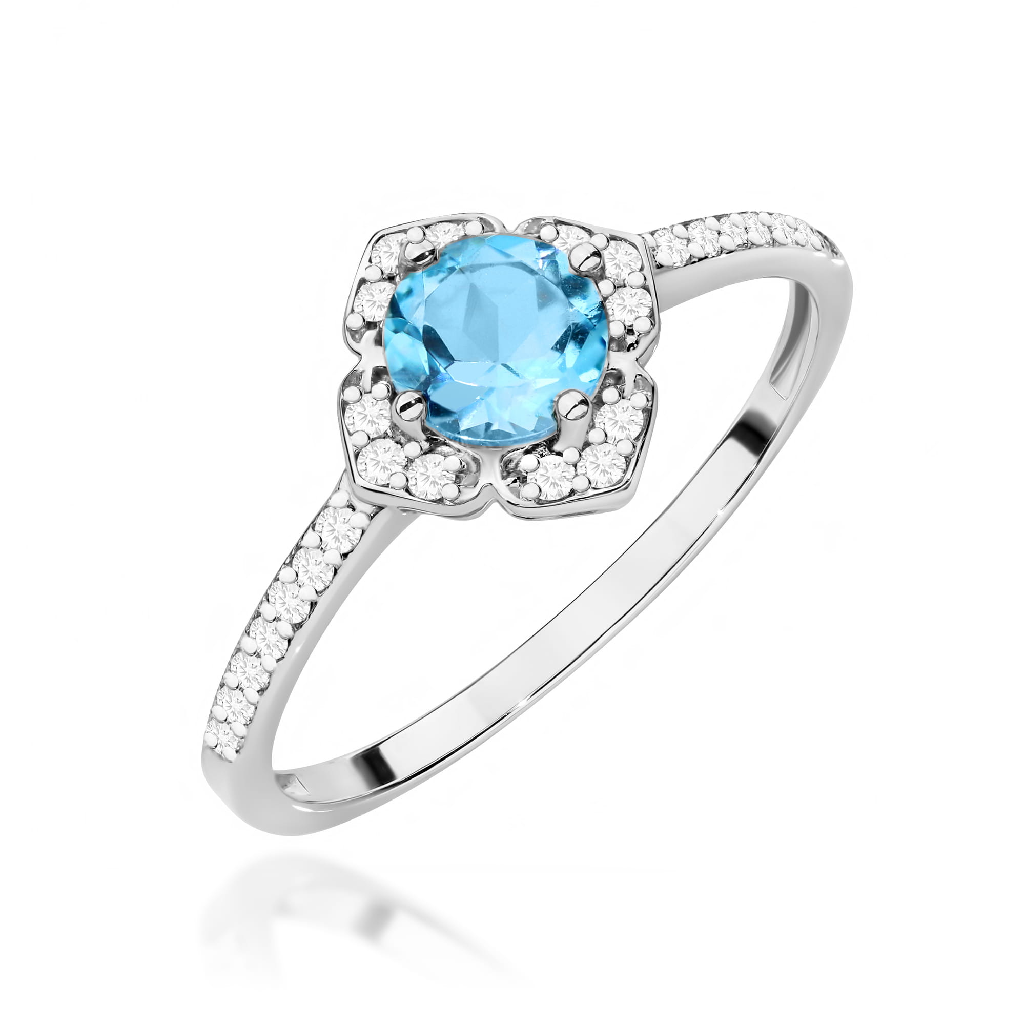 Gold Ring With Topaz And Diamonds