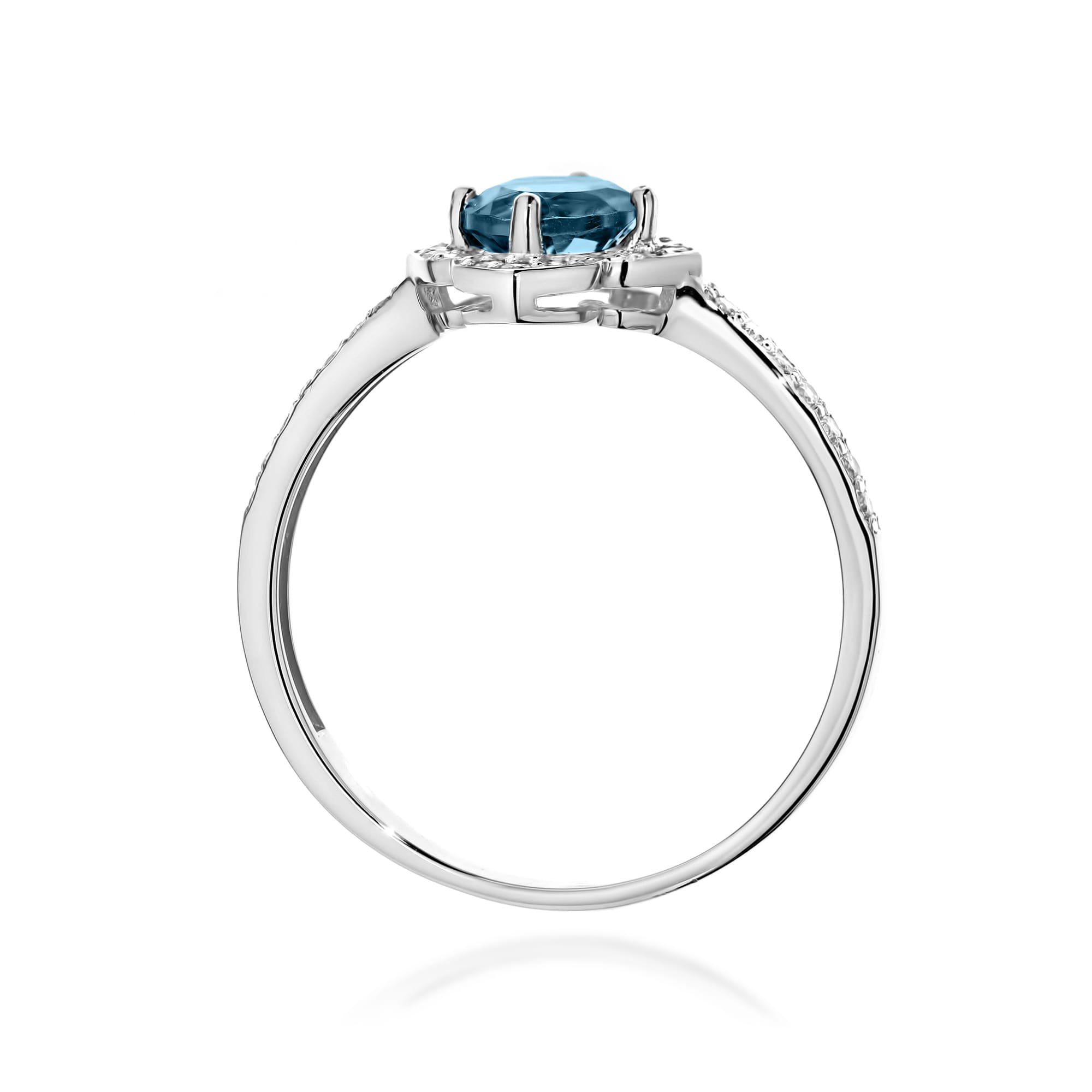 Gold Ring With London Topaz And Diamonds