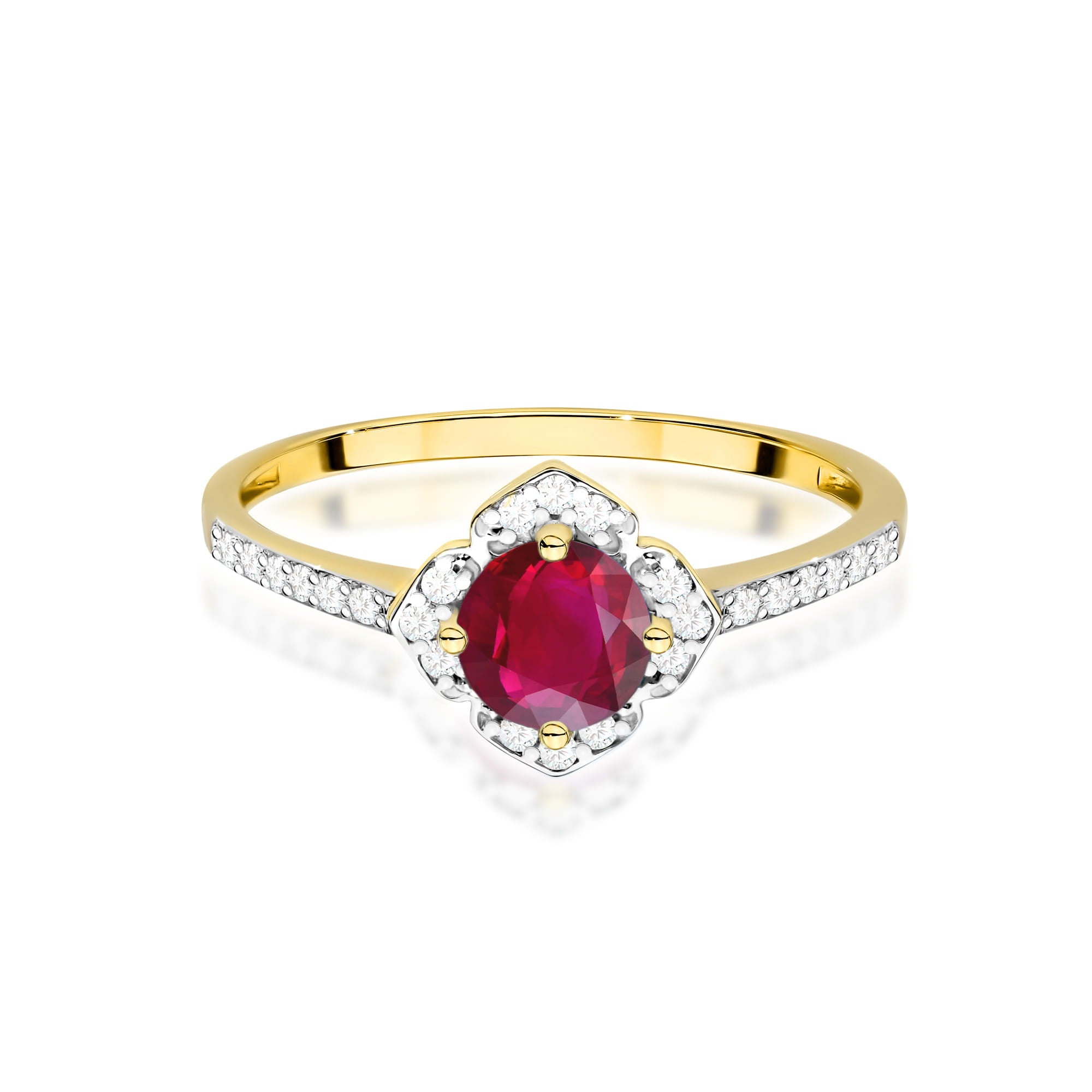 Gold Ring With Ruby And Diamonds