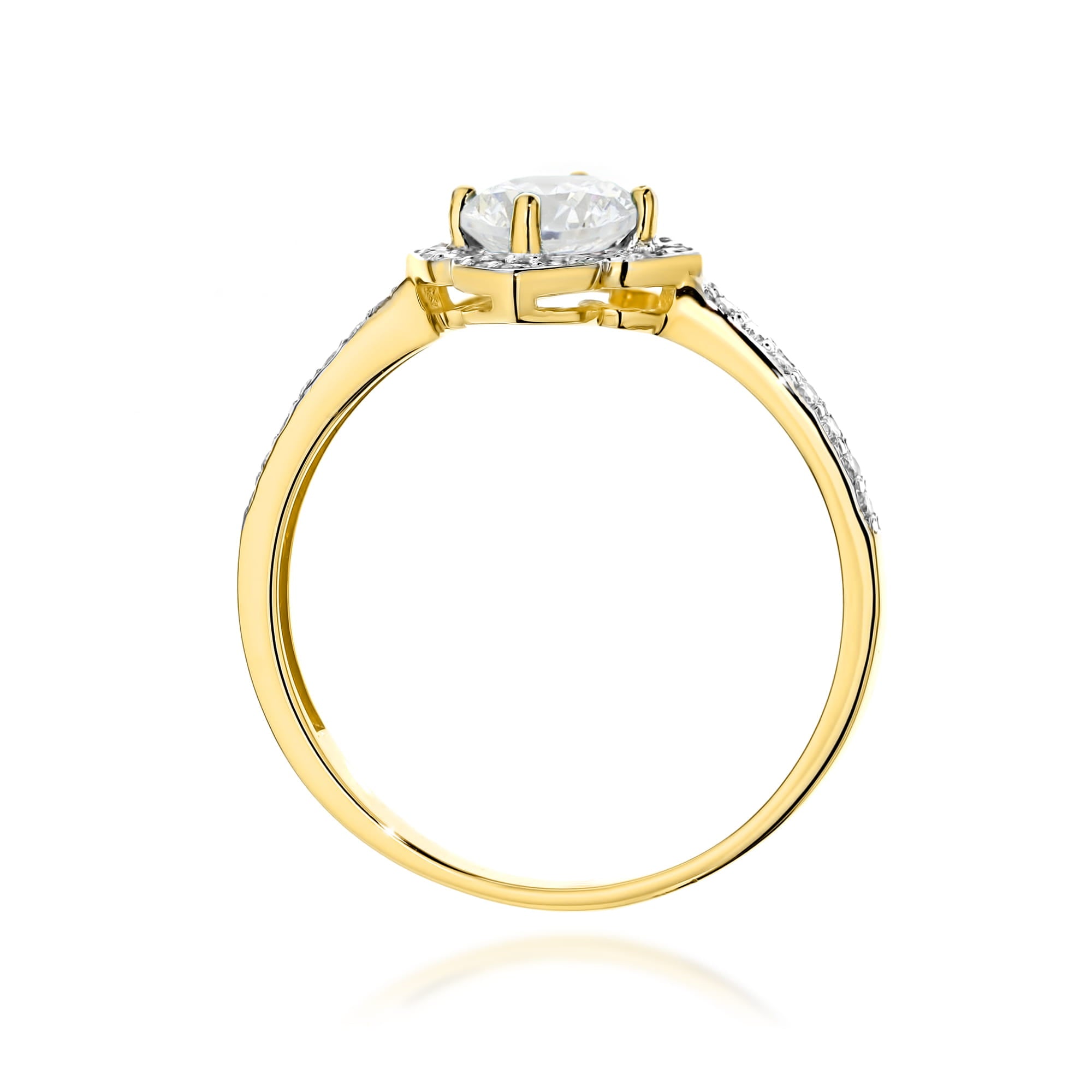 Gold Ring With White Sapphire And Diamonds