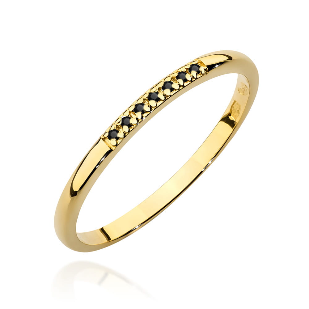 Gold Ring With Black Diamonds