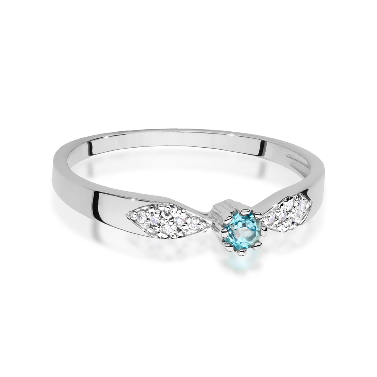 Gold Ring With Topaz And Diamonds