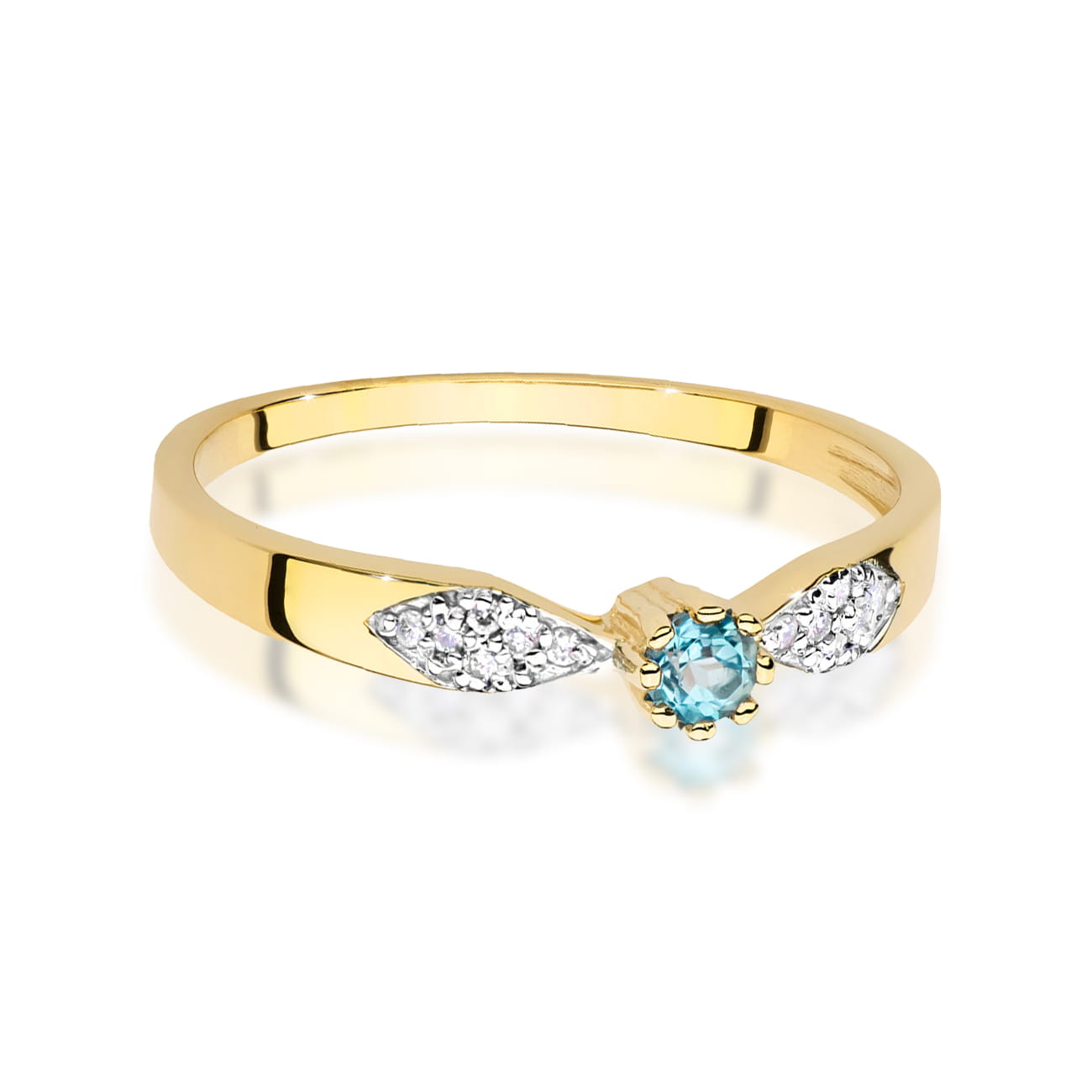 Gold Ring With Topaz And Diamonds