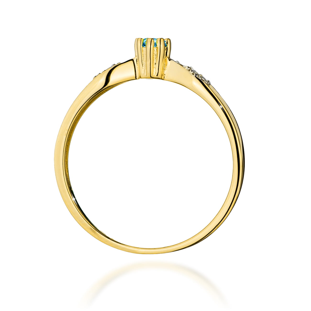 Gold Ring With Topaz And Diamonds
