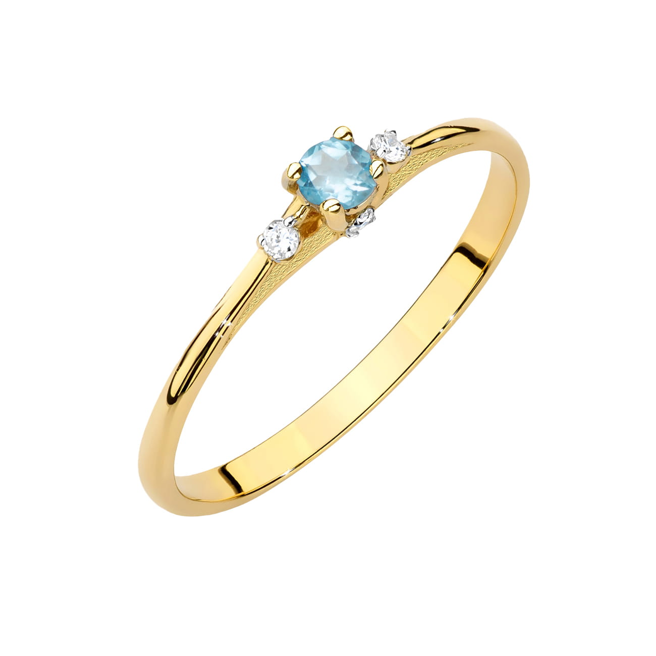 Gold Ring With Topaz And Diamonds