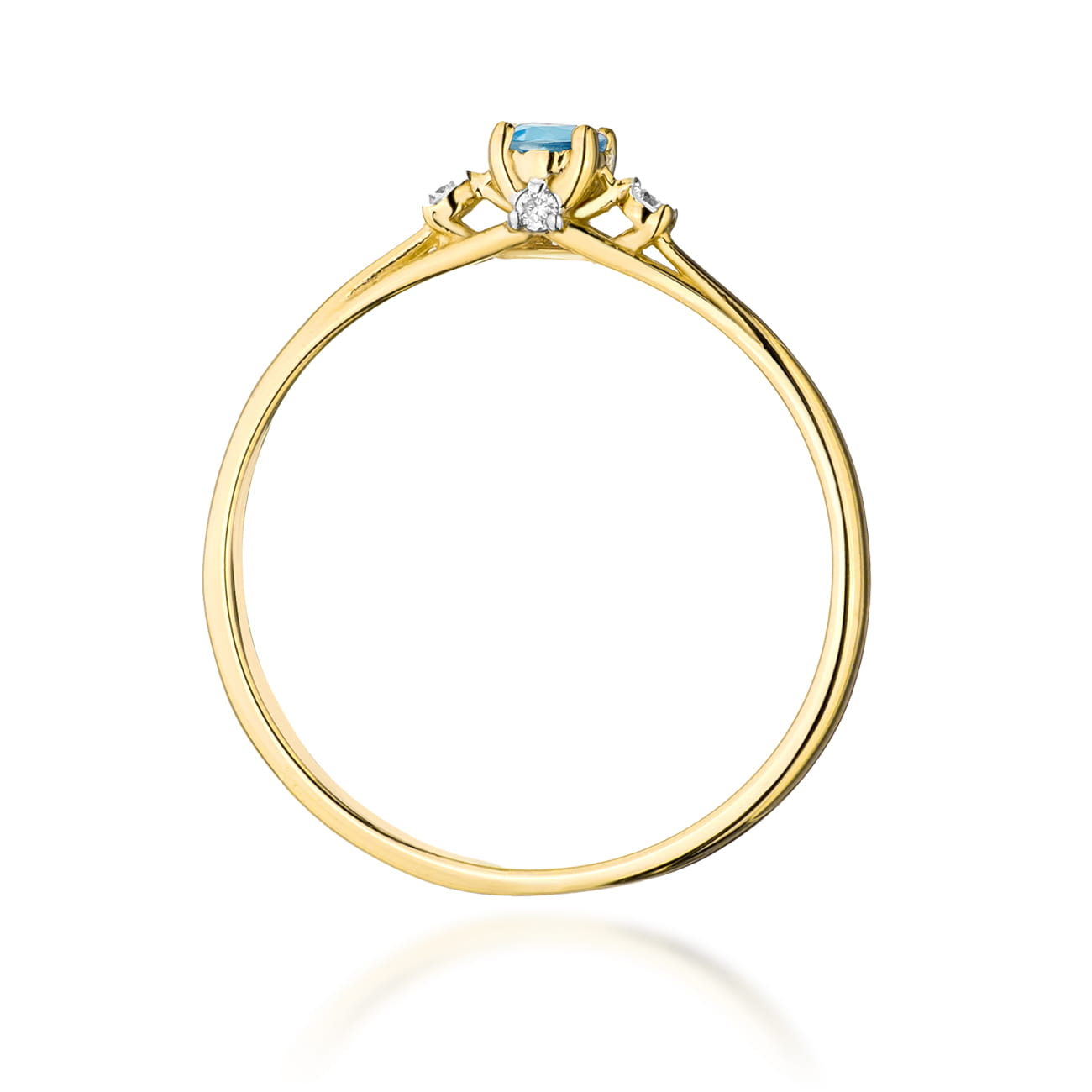 Gold Ring With Topaz And Diamonds