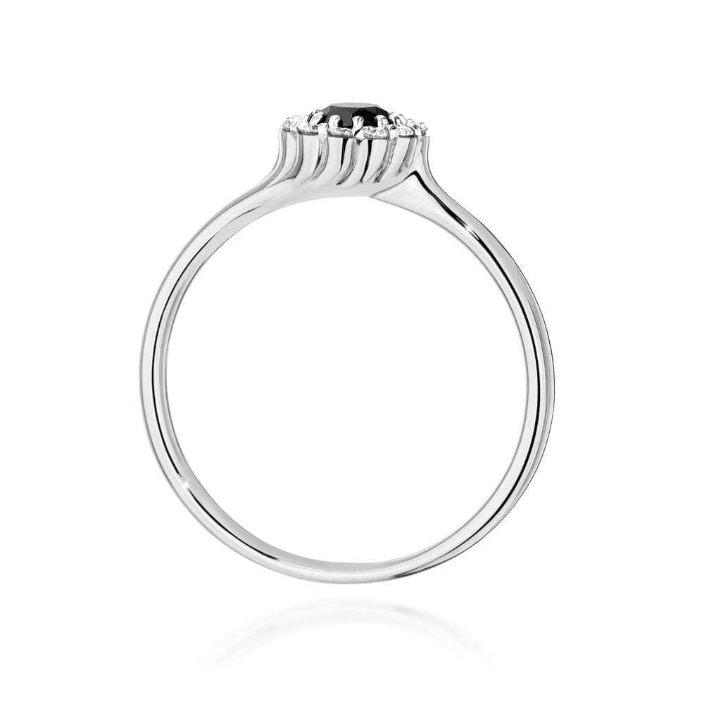 Gold Ring With Black And White Diamonds